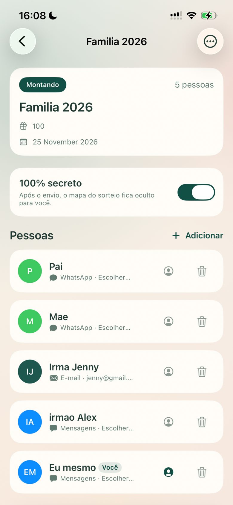 Pessoas de um grupo no Papelito